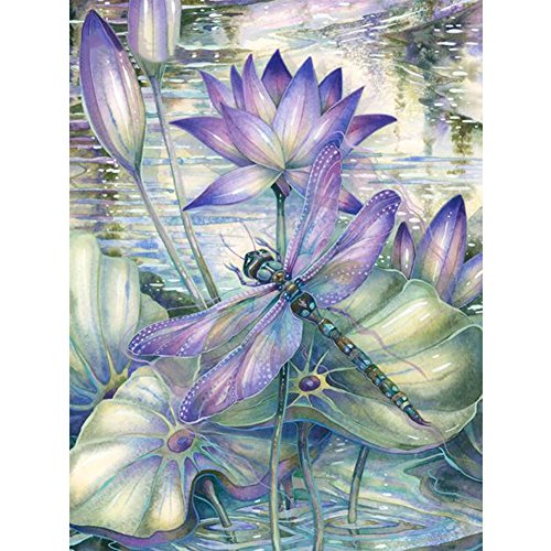 Flowers Lotus Dragonfly Diamond Painting Kit - DIY – Diamond Painting Kits